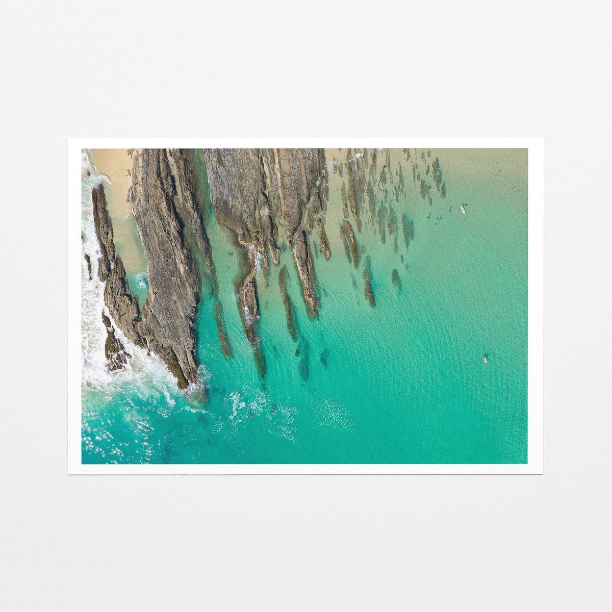 Snapper Rocks fishing rocks fine art paper print
