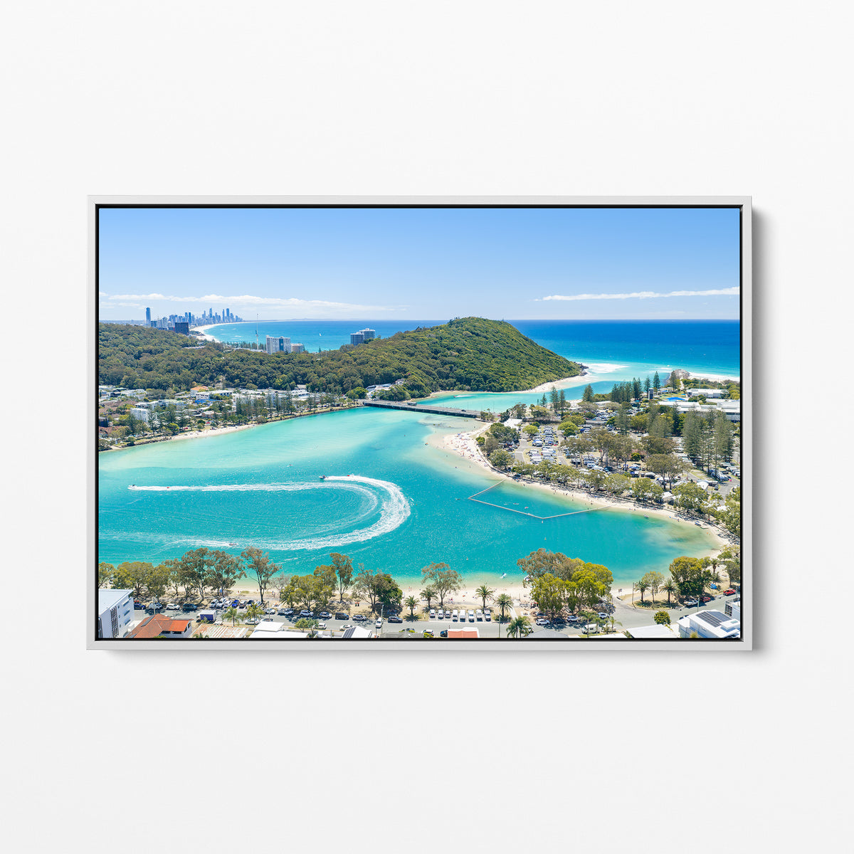 Tallebudgera Creek Currents Canvas Print white framed canvas