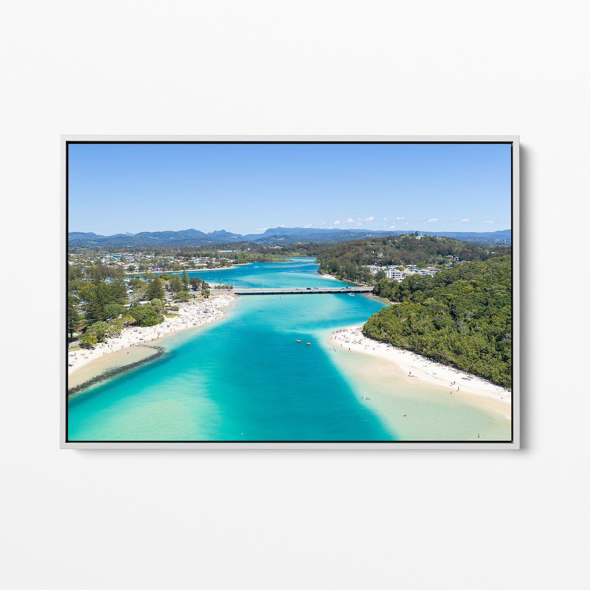 Tallebudgera Creek Channel Canvas Print white framed canvas