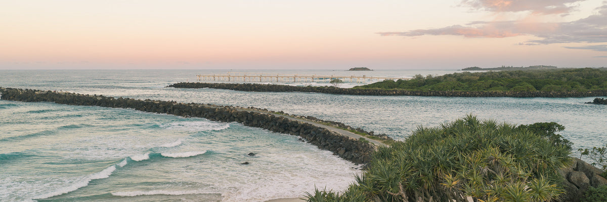 Ocean Waves Sunset Framed Canvas Prints
