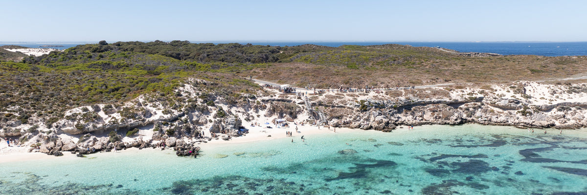 Salmon Bay aerial canvas wall art Rottnest Island WA