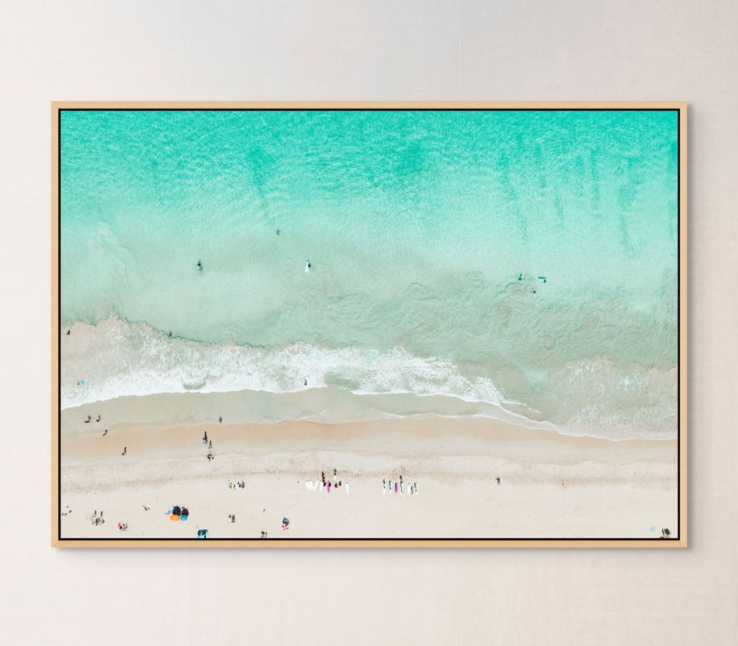 Scarborough Beach ocean canvas displayed on a wall