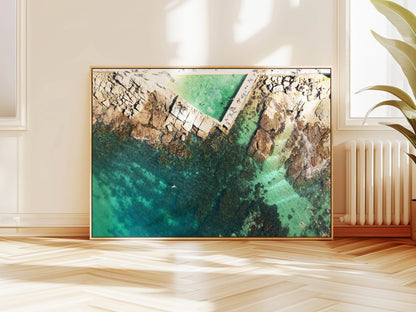 Aerial photograph of Fairy Bower Sea Pool Sydney hanging on a wall