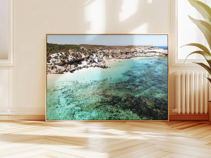 Aerial photograph of Salmon Bay, Rottnest Island