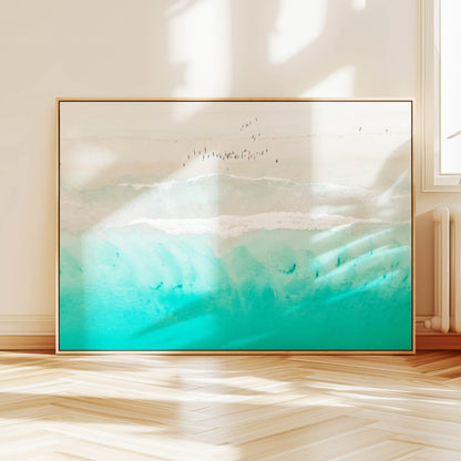 Trigg Beach print displayed on a wall
