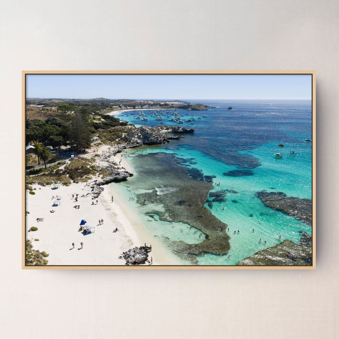 The Basin, Rottnest Island canvas displayed on a wall
