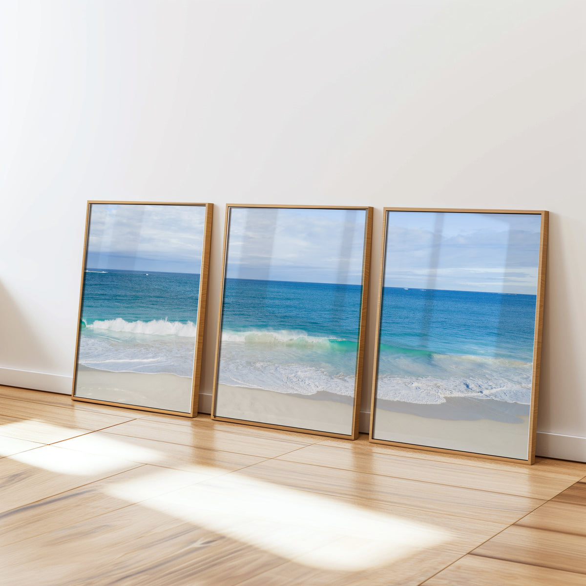 Alkimos Beach three piece canvas wall art WA