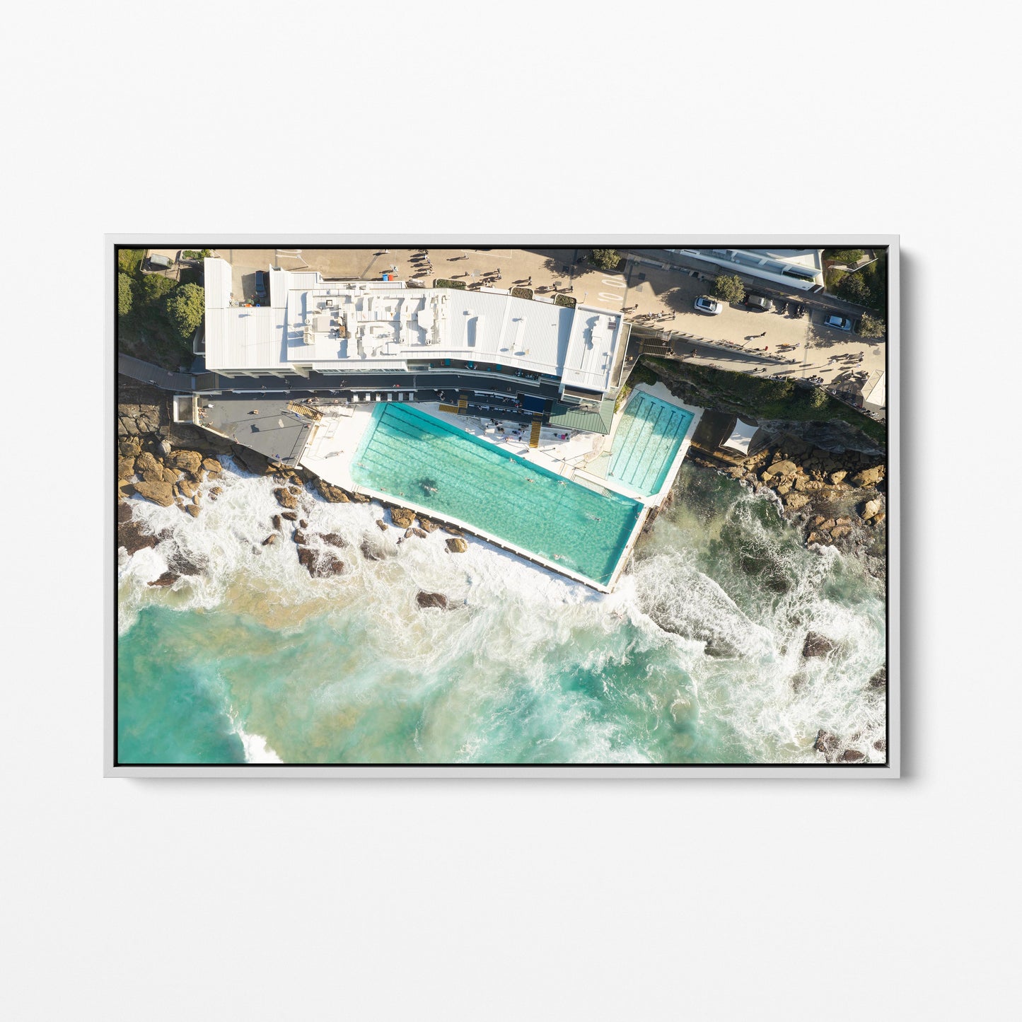 Bondi Icebergs Pool White Framed Canvas