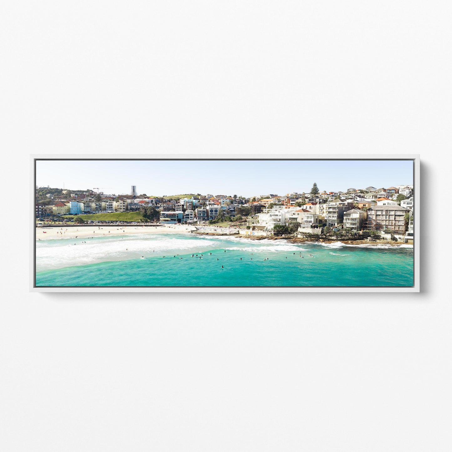 North Bondi panoramic white framed canvas