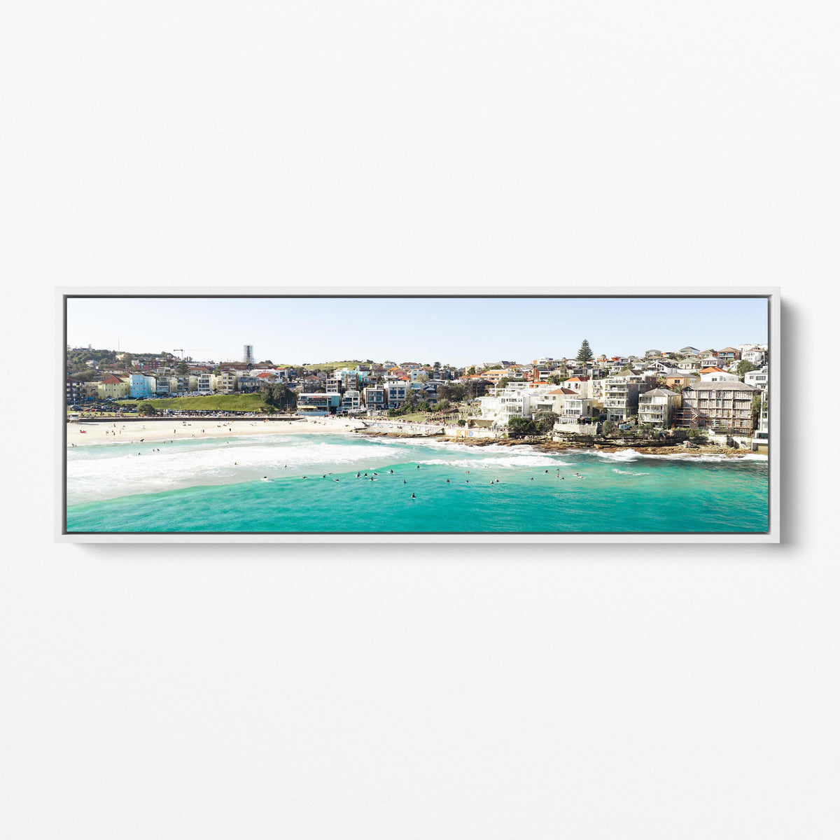 North Bondi panoramic white framed canvas