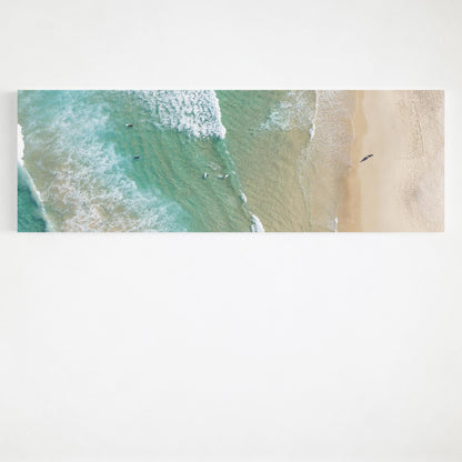 Bondi Beach aerial shoreline panoramic canvas wall art