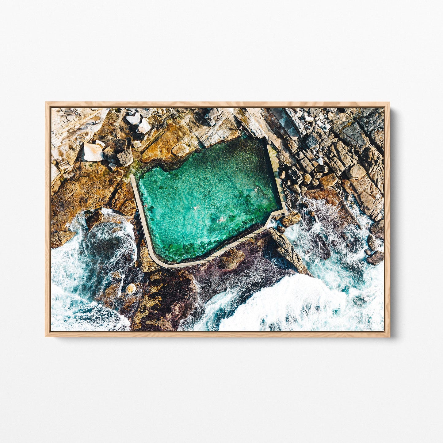 Mahon Pool oak framed canvas