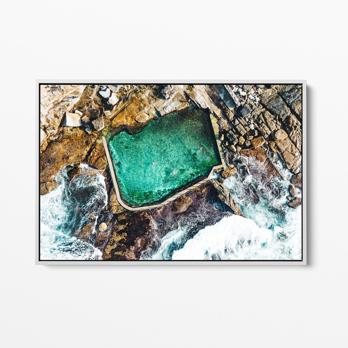 Mahon Pool white framed canvas