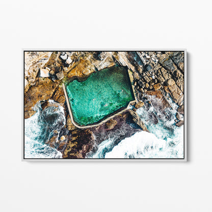 Mahon Pool white framed canvas