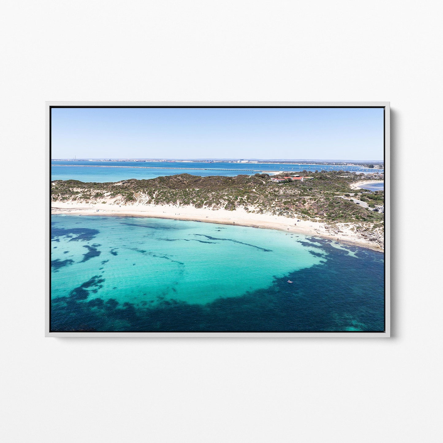 Point Peron white framed canvas