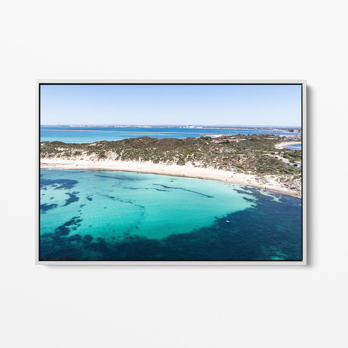 Point Peron white framed canvas