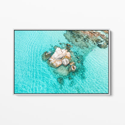 Gannet Rock white framed canvas