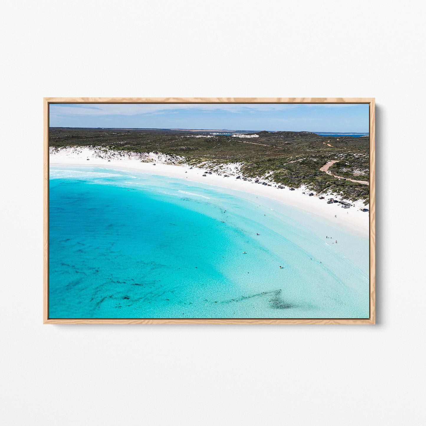 Wharton Beach oak framed canvas