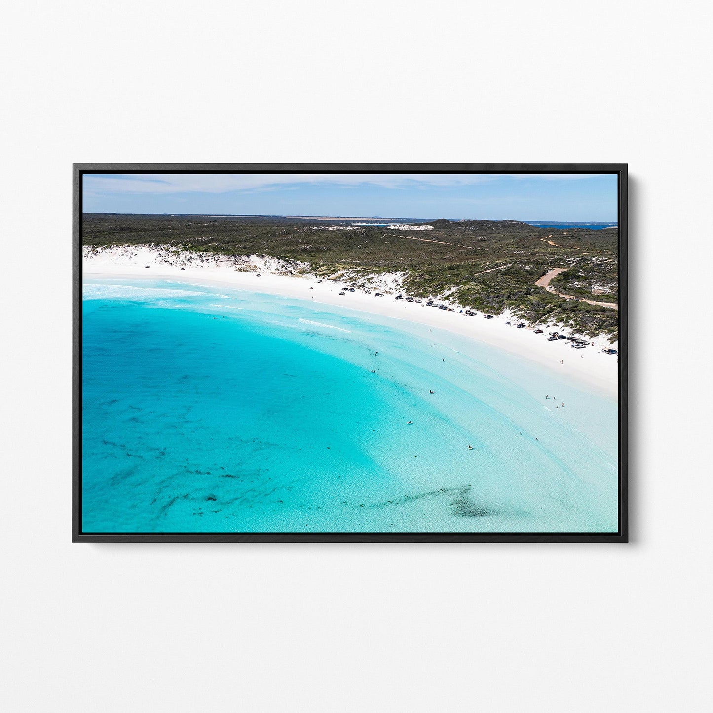 Wharton Beach black framed canvas
