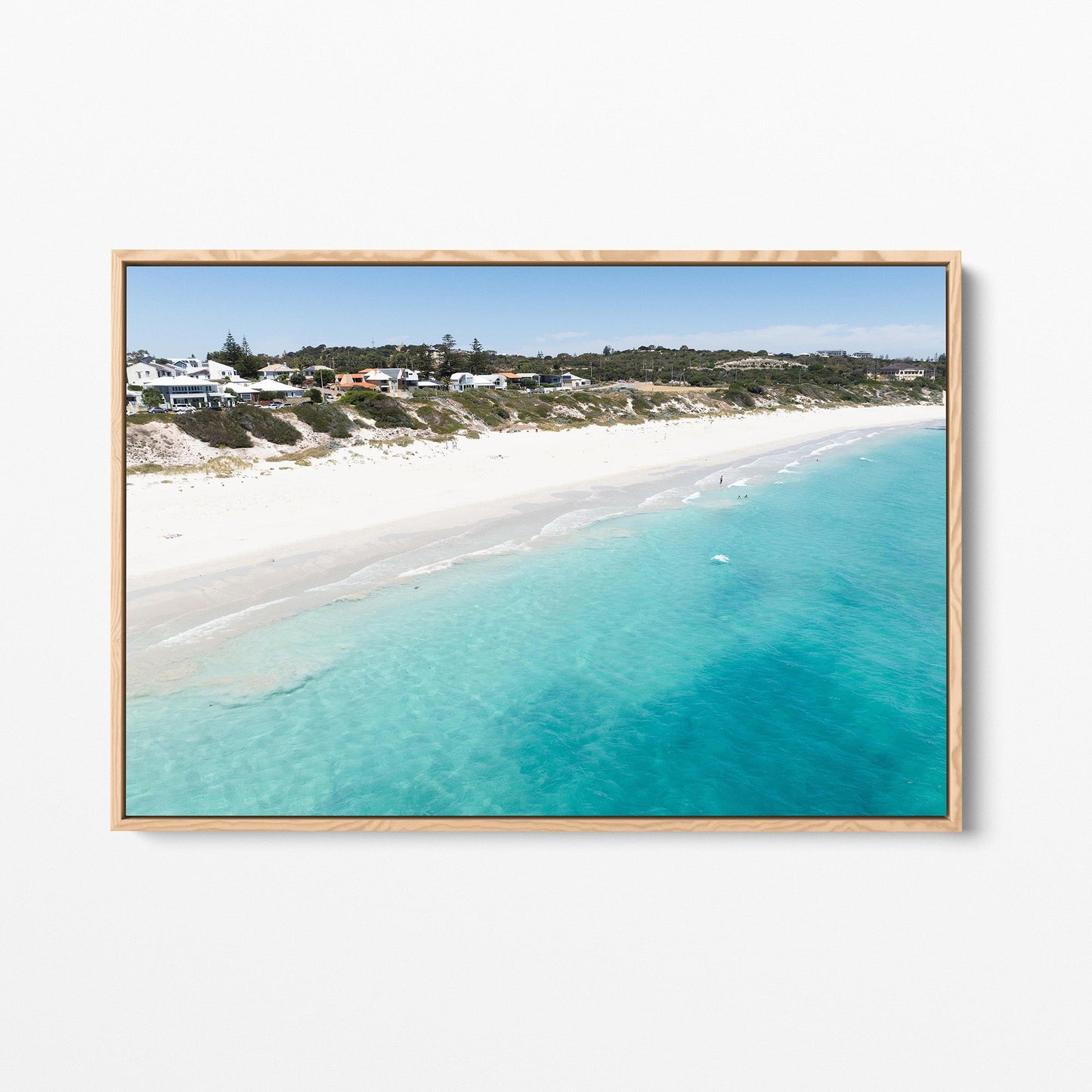South Cottesloe Beach oak framed canvas