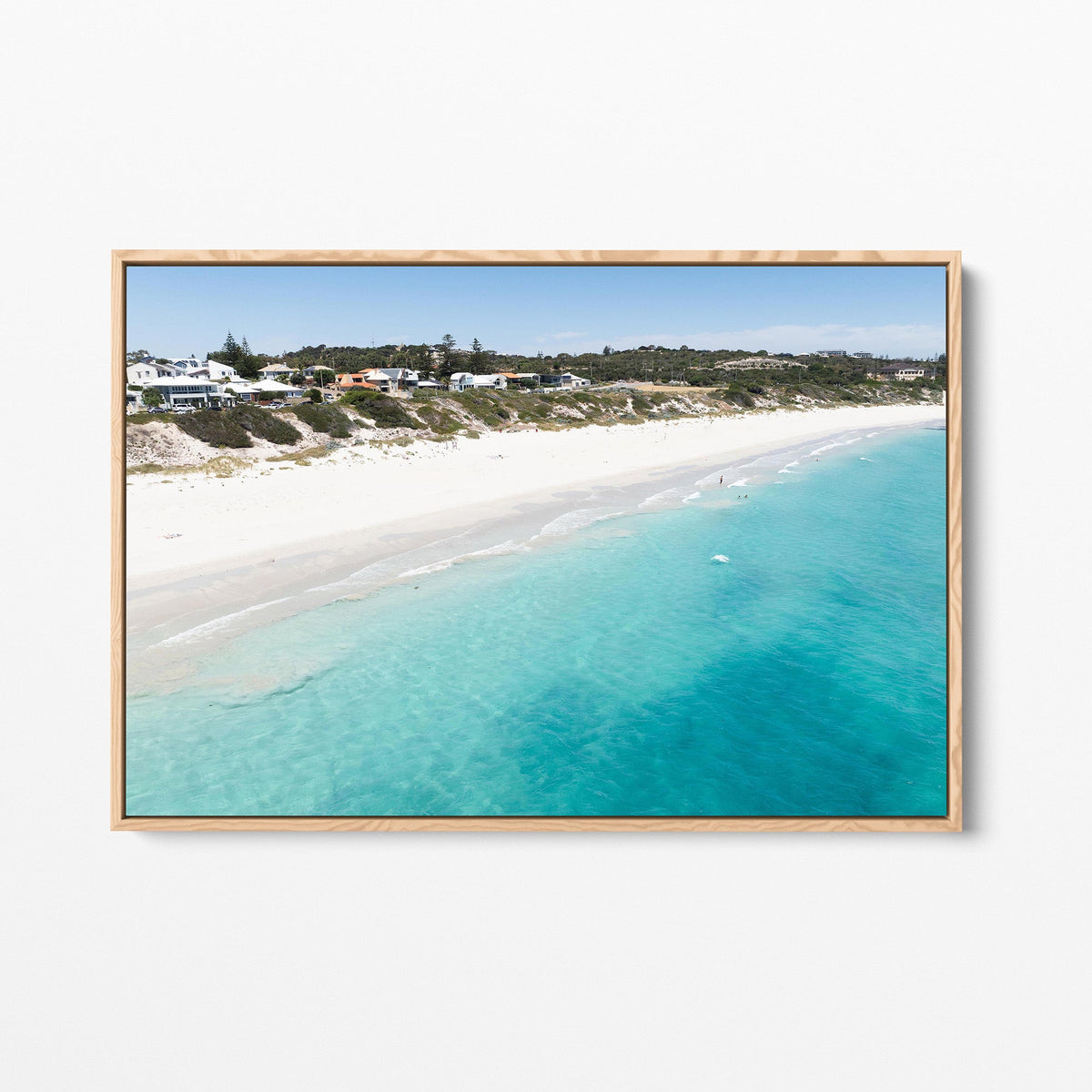 South Cottesloe Beach oak framed canvas