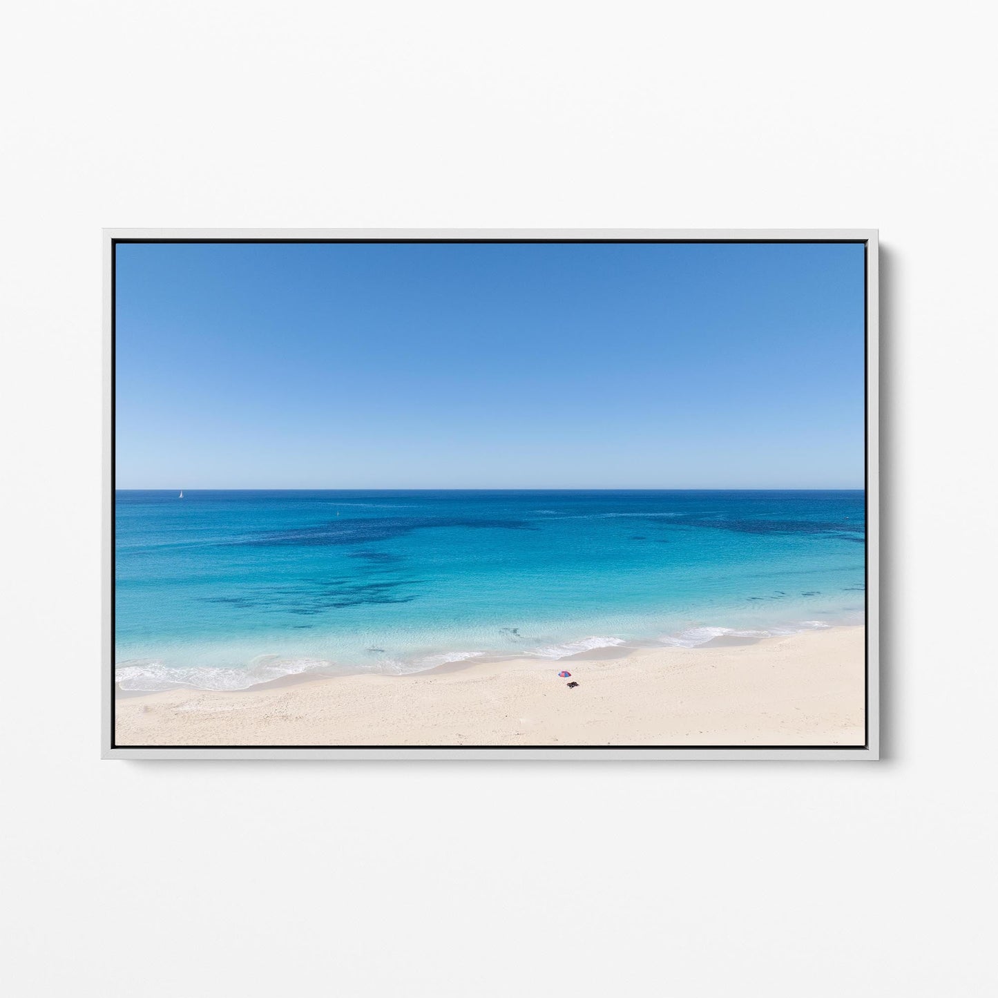 Eagle Bay ocean white framed canvas