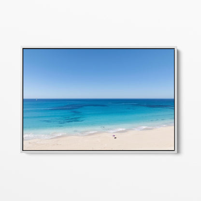 Eagle Bay ocean white framed canvas