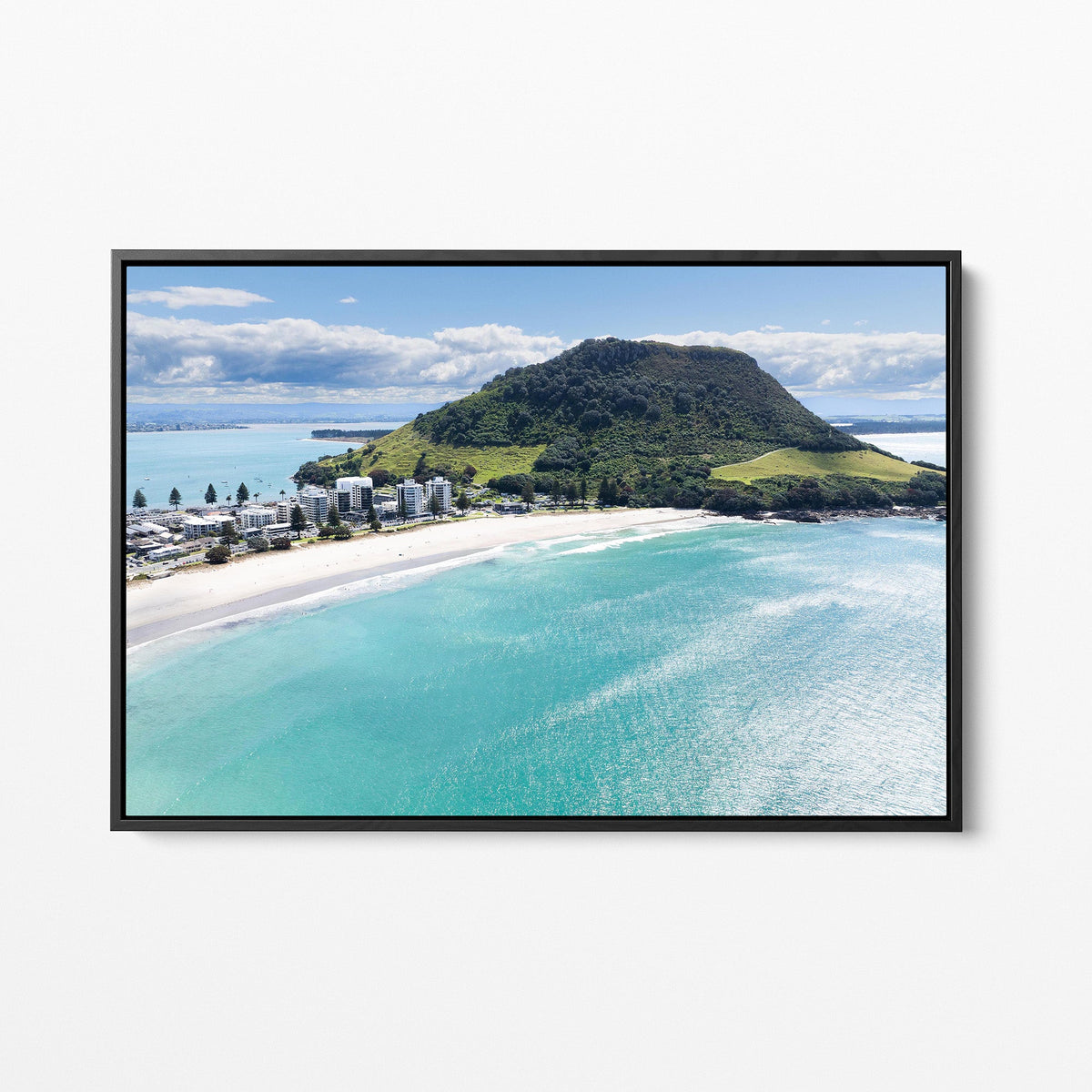Mount Maunganui black framed canvas