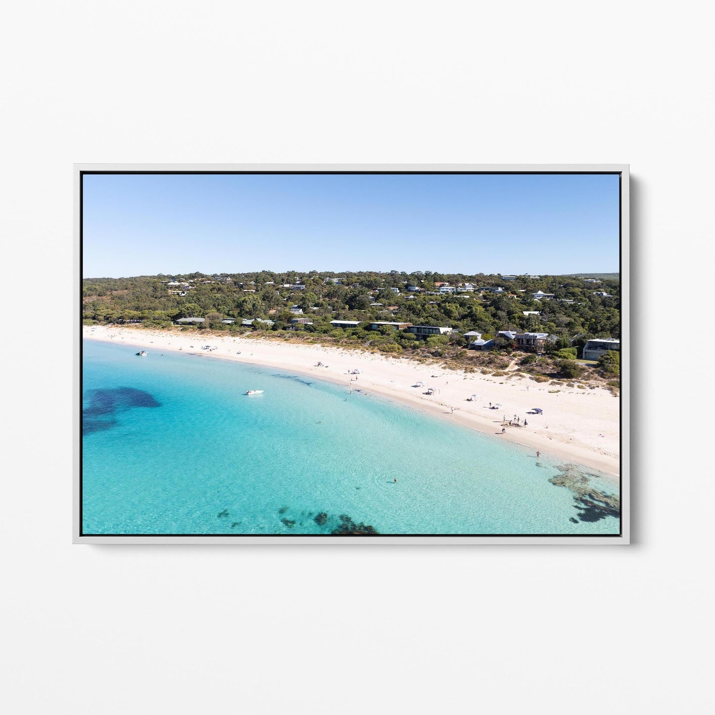 Bunker Bay white framed canvas