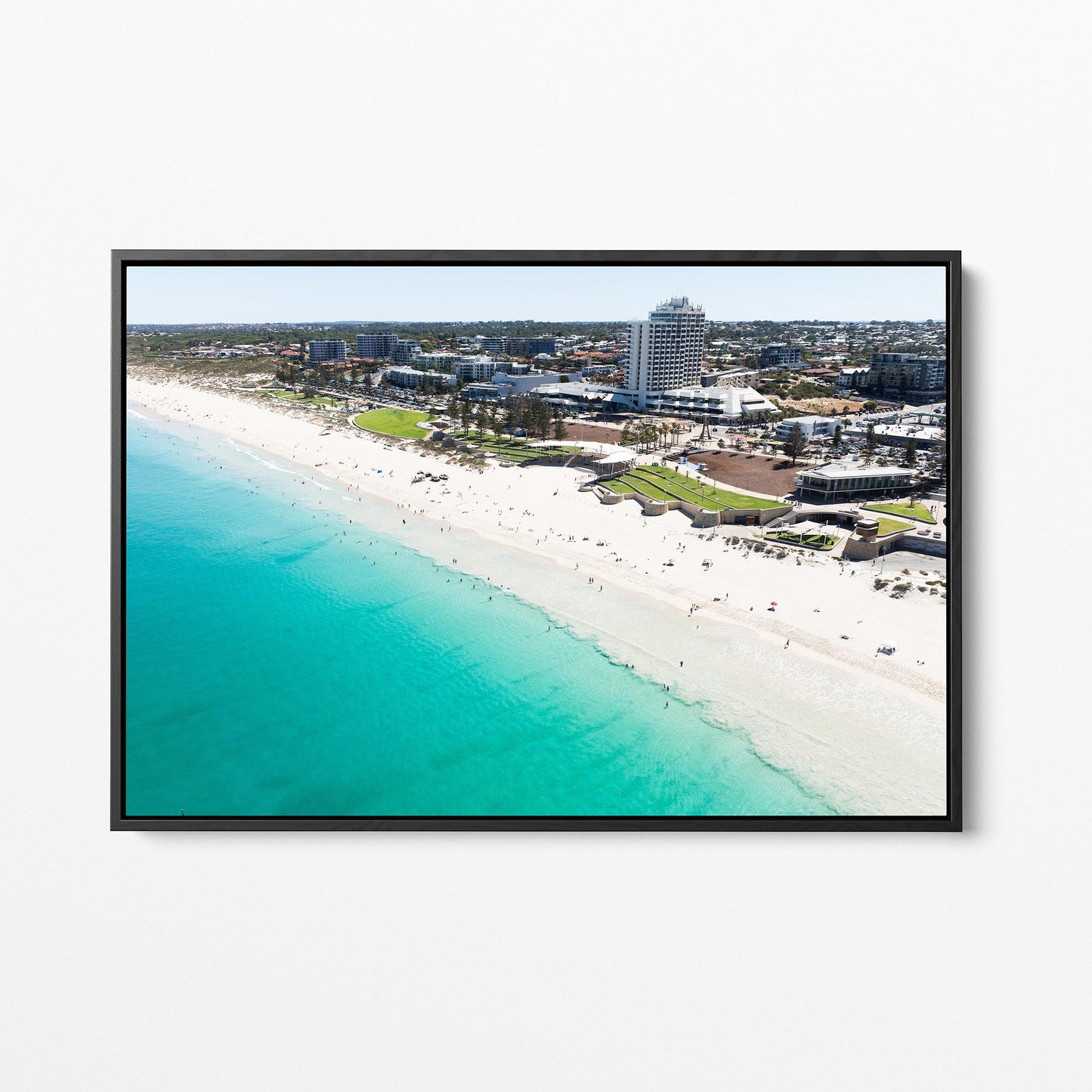 Scarborough Beach black framed canvas
