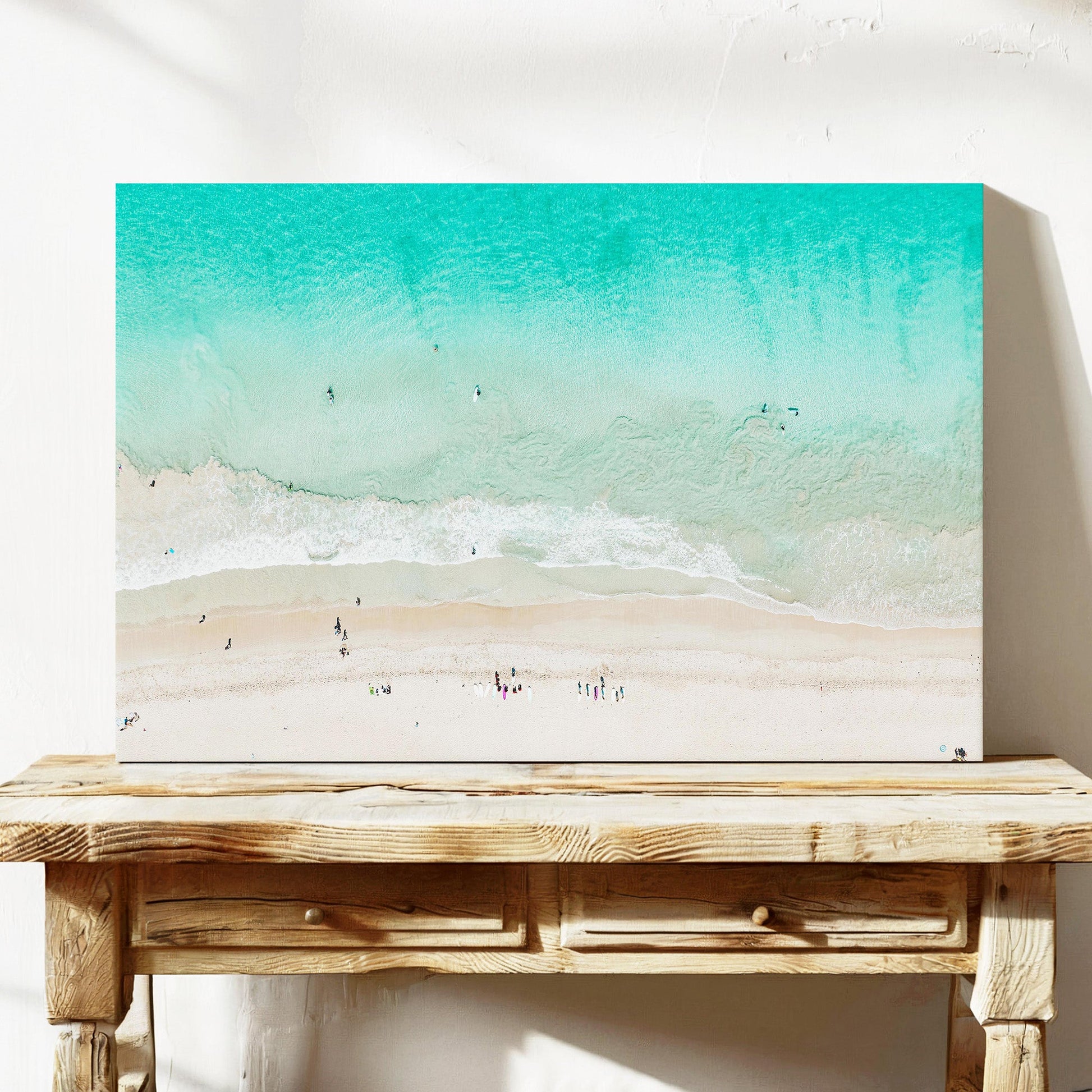 Scarborough Beach surfer aerial canvas wall art Perth