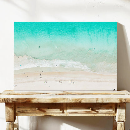 Scarborough Beach surfer aerial canvas wall art Perth