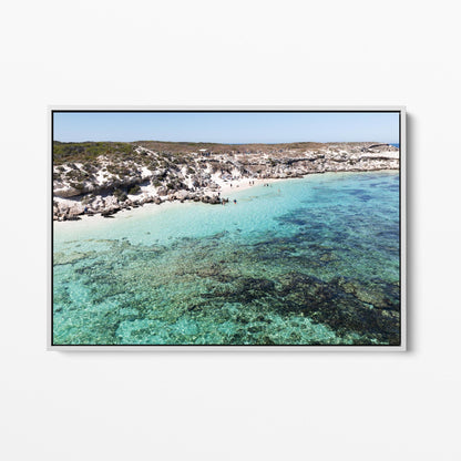 Salmon Bay white framed canvas