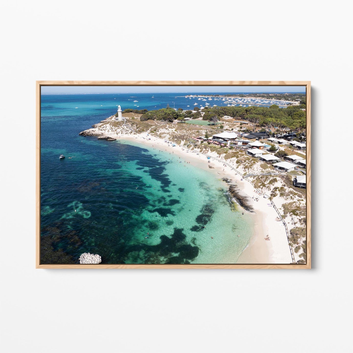 Pinky Beach oak framed canvas