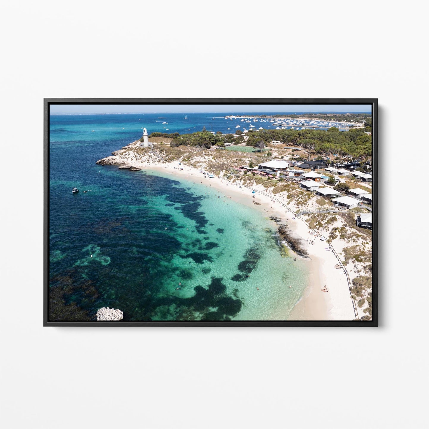 Pinky Beach black framed canvas