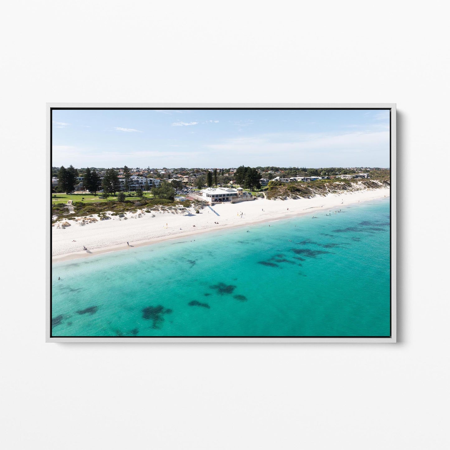 Mullaloo Beach white framed canvas