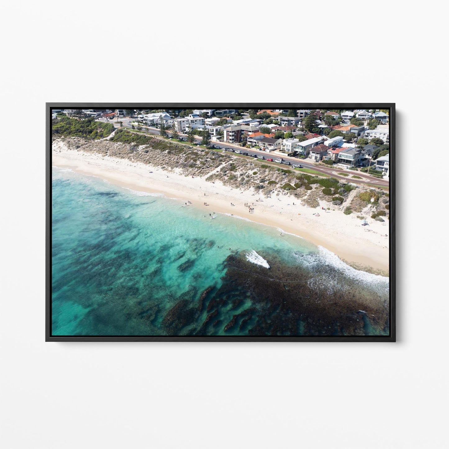 Grant Street Beach black framed canvas