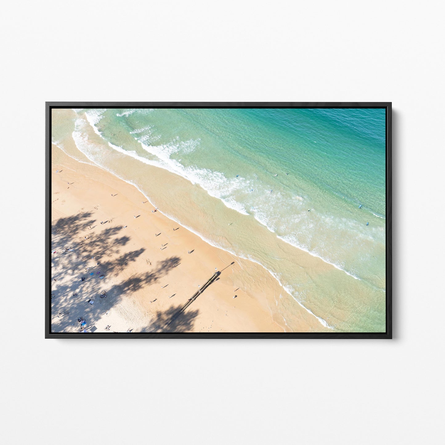 Manly Beach black framed canvas