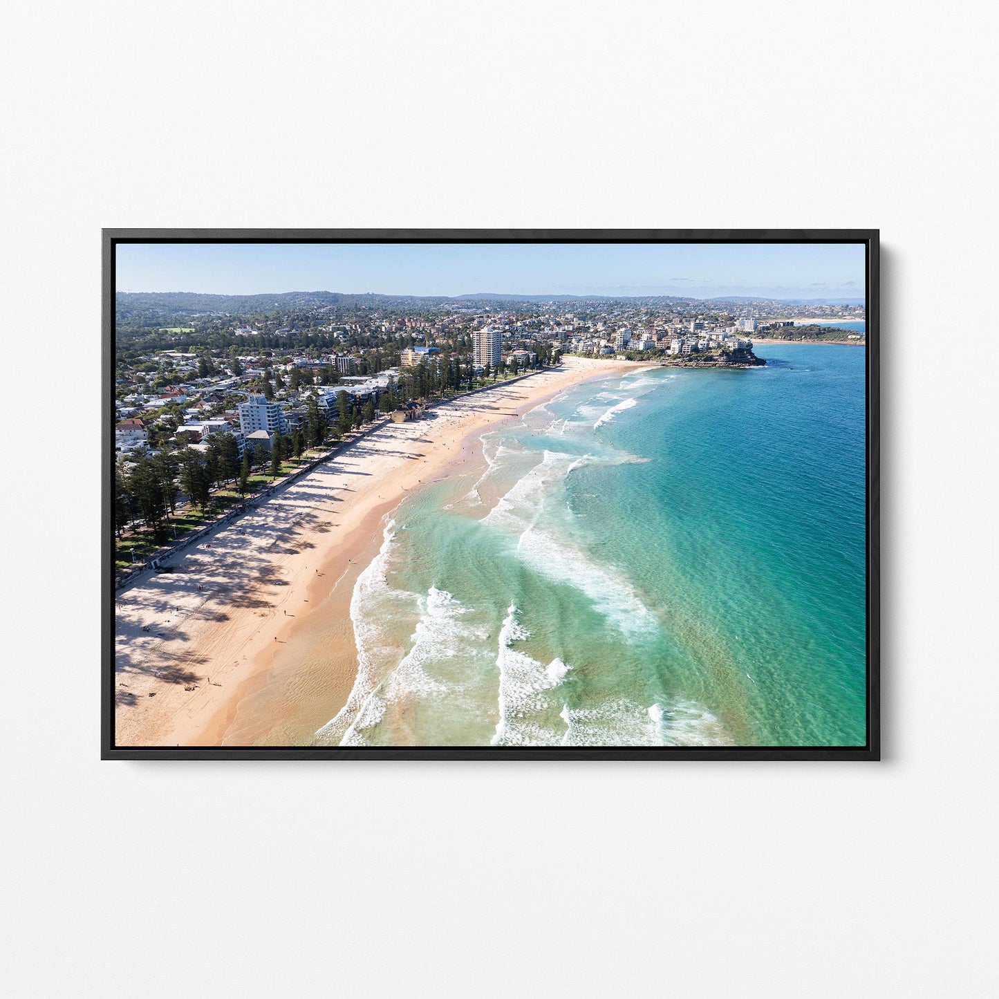 Manly Beach black framed canvas