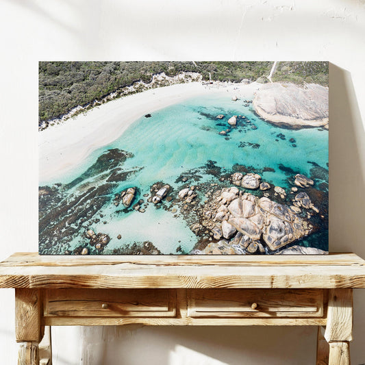 Greens Pool aerial canvas wall art Denmark WA