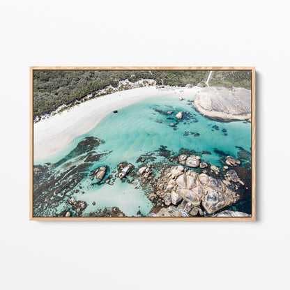 Greens Pool oak framed canvas