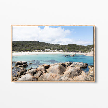 Greens Pool oak framed canvas
