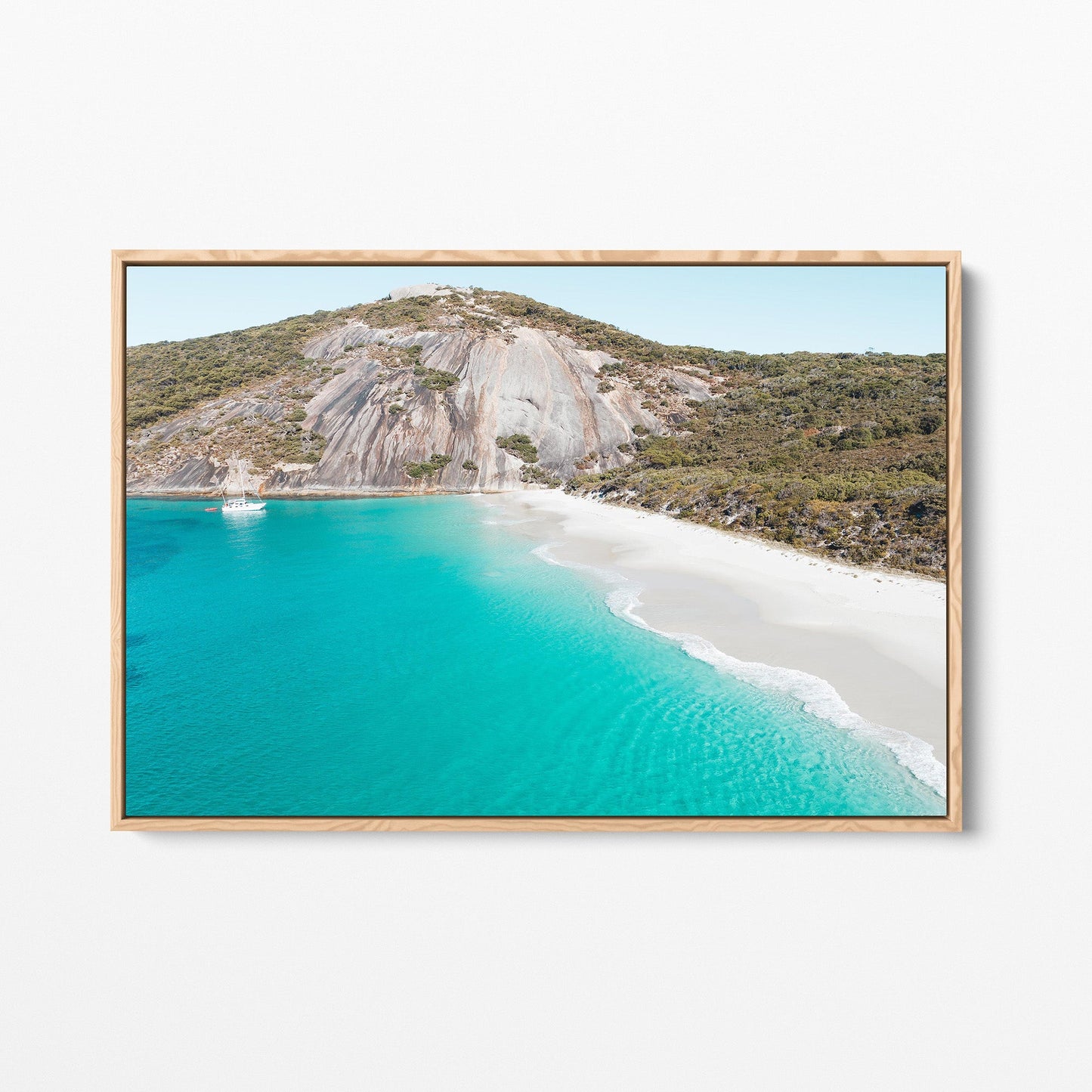 Misery Beach oak framed canvas