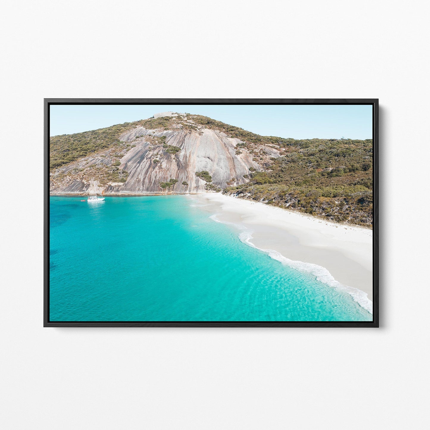 Misery Beach black framed canvas