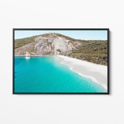 Misery Beach black framed canvas