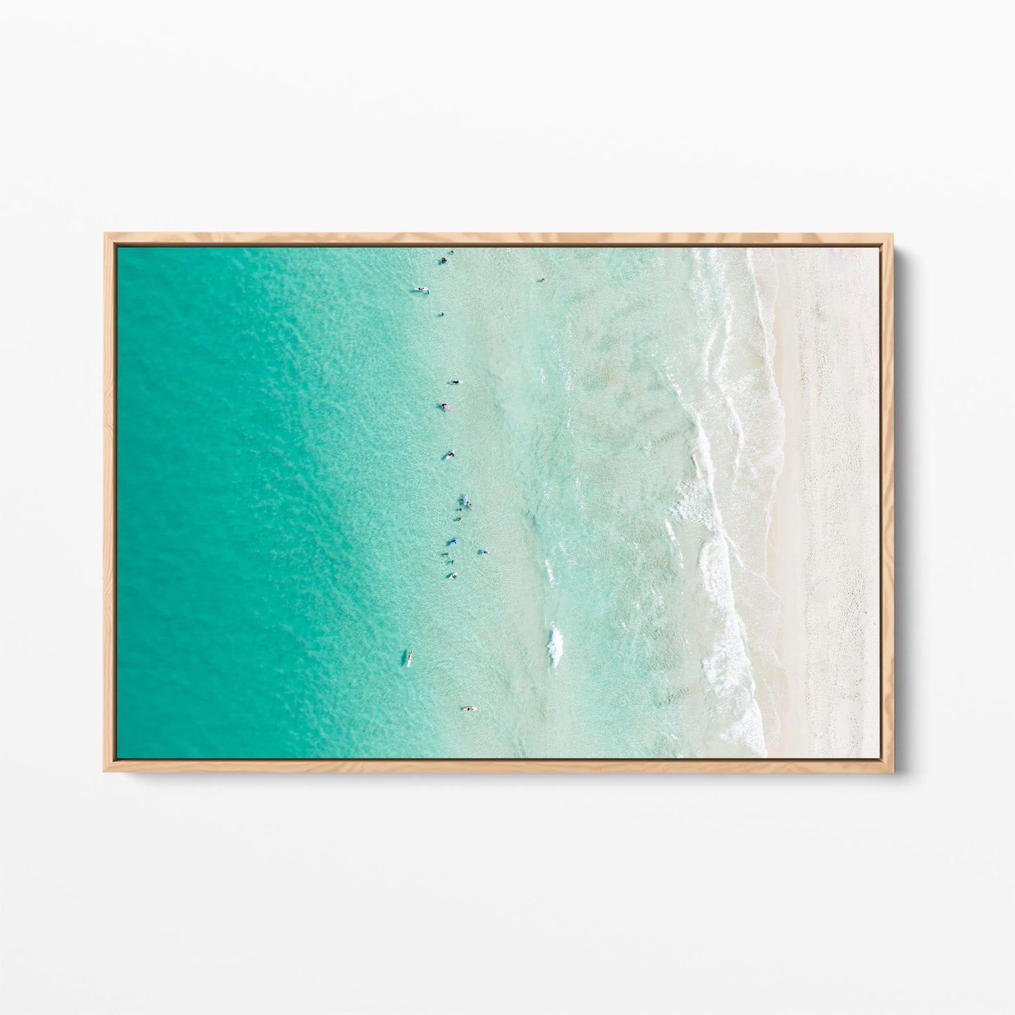 Perth surfing oak framed canvas