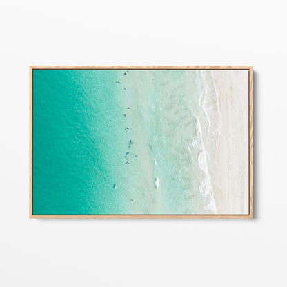 Perth surfing oak framed canvas