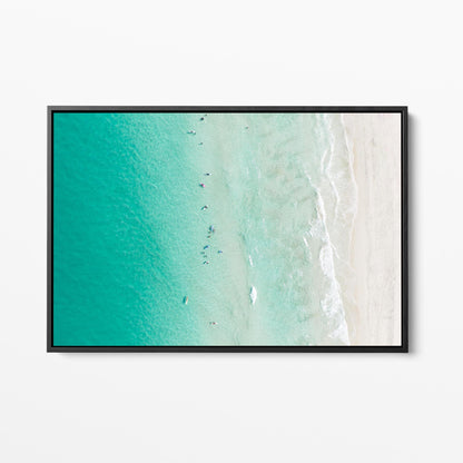 Perth surfing black framed canvas