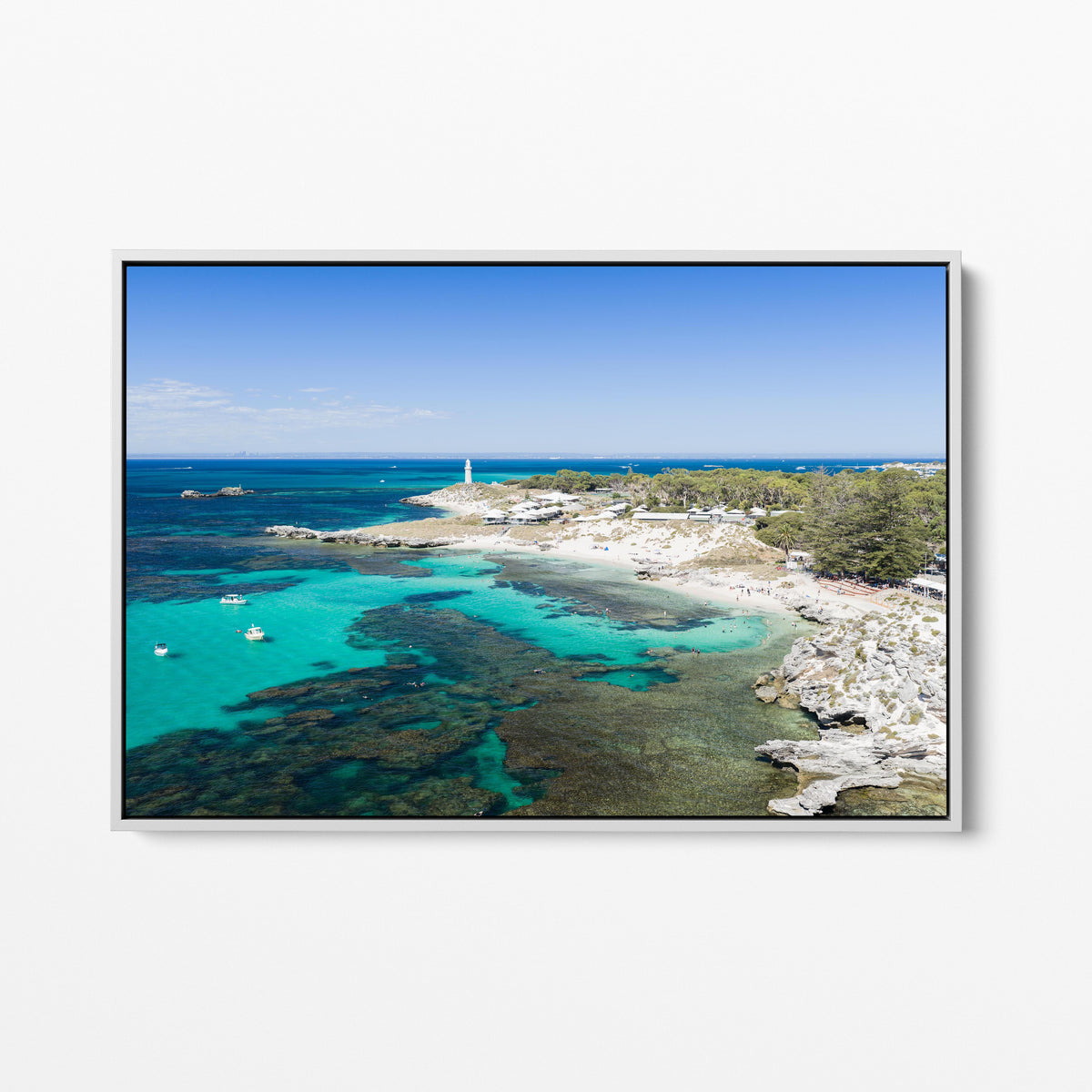 The Basin white framed canvas
