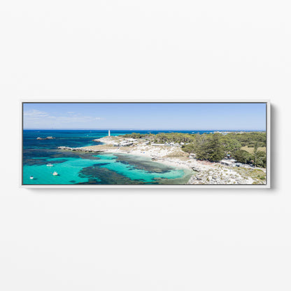 The Basin panoramic white framed canvas Rottnest Island